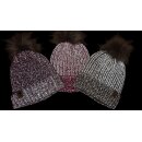 Wintermütze reflektierend mit Bommel für Kinder, Jugendliche und Erwachsene – verschiedene Größen / Farben