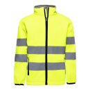Kinder Softshell-Warnjacke neongelb mit Reflexstreifen -...