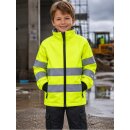 Kinder Softshell-Warnjacke neongelb mit Reflexstreifen - EN 17353