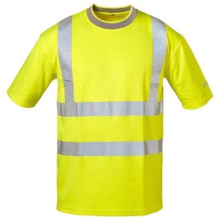 Warnschutz UV-T-Shirt mit Reflexstreifen - Fluoreszierend Gelb in S