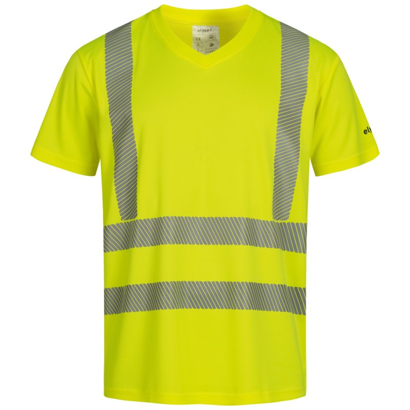 Warnschutz T-Shirt – EN ISO 20471 Klasse 2, Mit Reflektorstreifen, Atmungsaktiv, Stifttaschen – In Gelb, Orange, Schwarz, Blau, Pink, Größen XS-8XL