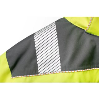Gefütterte 2in1 Warn-Jacke mit Reflex - Fluoreszierend Gelb/Grau in S