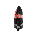 Warnschutz Sweatshirt mit Reflexstreifen - Schwarz/High Vis Rot in XS