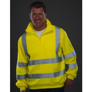 Warnschutz Zip Sweatshirt mit Reflexstreifen - verschiedene Farben