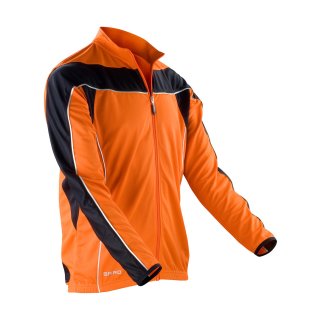 Herren Longsleeve Fahrradshirt mit Reflex - Orange/Black in XXL