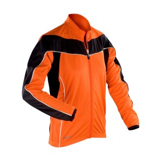 Damen Longsleeve Fahrradshirt mit Reflex - Orange/Black in XL