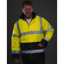High Visibility Warnschutz Jacke mit Reflex - Fluo Yellow/Navy in S