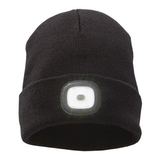 Schwarze Strick-Mütze / Beanie mit LED Licht, 19,95 €