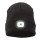 Schwarze Strick-Mütze / Beanie mit LED Licht