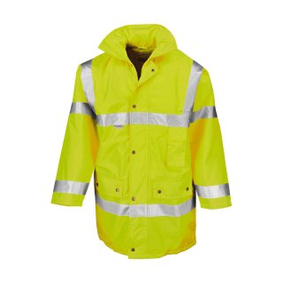 Warnschutz Sicherheitsjacke mit Reflexstreifen - Fluorescent Yellow in 3XL
