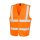 Zip-Warnschutzweste mit Ausweistasche - Fluorescent Orange in S/M