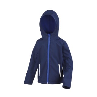 Kinder-Softshell-Jacke mit Kapuze und Reflektorstreifen - verschiedene Farben