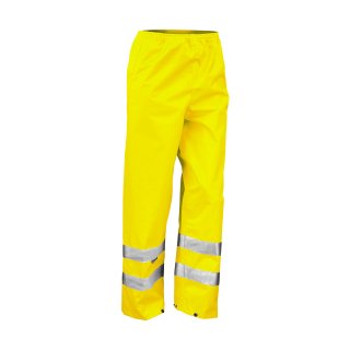 Warnschutz-Regenhose mit Reflexstreifen - Fluorescent Yellow in 2XL
